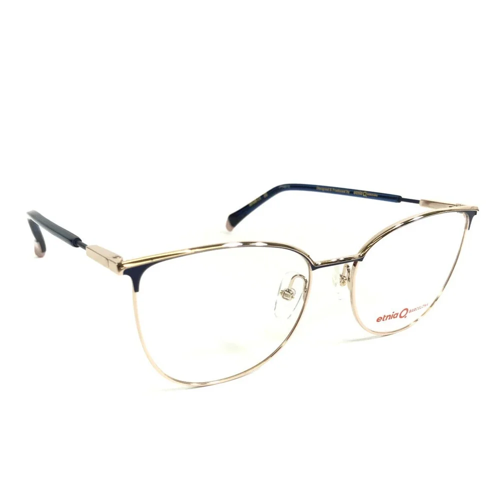 Etnia Barcelona Eyeglasses Frames AYA PGDB Pink Gold Dark Blue Cat Eye 54-17-140